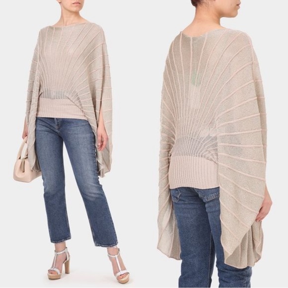 Stella McCartney Metallic Stripe Batwing Sleeve Sweater Size Medium NWT Multi